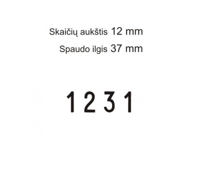 Numeratorius 15124, 12 mm,  4 skaičių