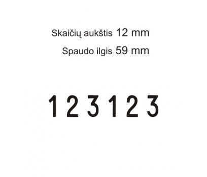 Numeratorius 15126, 12 mm, 6 skaičių