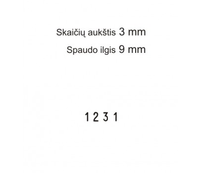 Numeratorius 1534, 3 mm, 4 skaičių