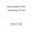 Numeratorius 1536,  3 mm, 6 skaičių