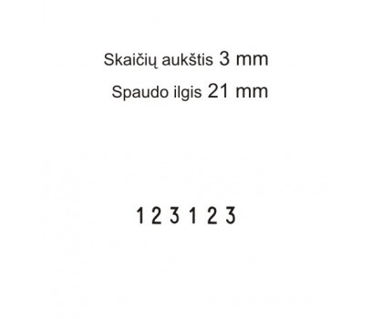 Numeratorius 1536,  3 mm, 6 skaičių