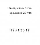 Numeratorius 1538,  3 mm, 8 skaičių
