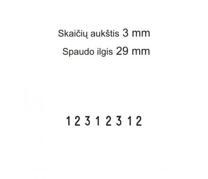 Numeratorius 1538,  3 mm, 8 skaičių