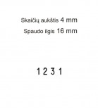 Numeratorius 1544, 4 mm, 4 skaičių