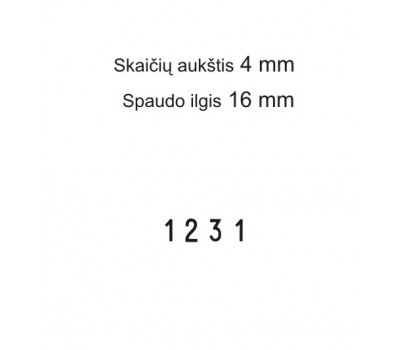 Numeratorius 1544, 4 mm, 4 skaičių