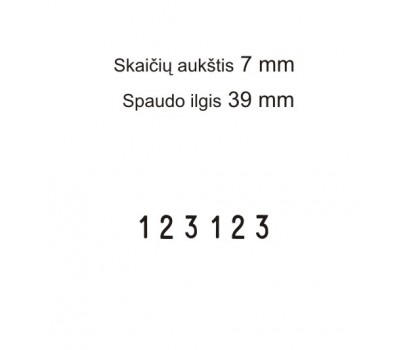 Numeratorius 1576, 7 mm, 6 skaičių