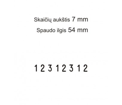 Numeratorius 1578, 7 mm, 8 skaičių