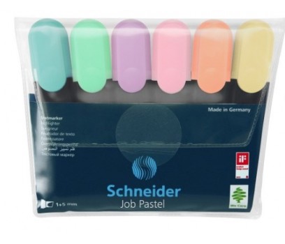 Teksto žymeklių Schneider Job 1-5mm 6 pastelinių sp.rinkinys