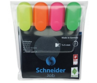 Teksto žymeklių Schneider Job 1-5mm 4spalvų rinkinys