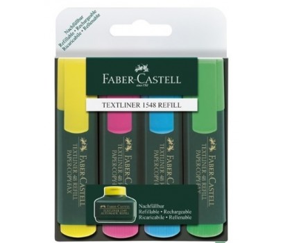 Teksto žymeklių  Faber-Castell  1,2-5mm 4spalvų rinkinys