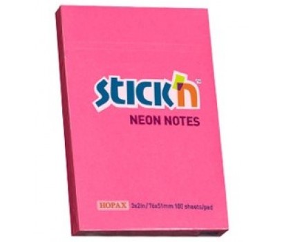 Lipnūs lapeliai Stick'N  51x76 mm 100lap.neoninės rožinės sp.