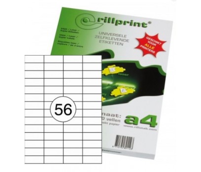 Lipnios etiketės Rillprint A4  52,5 x 21,2mm 56 lipd/lap.