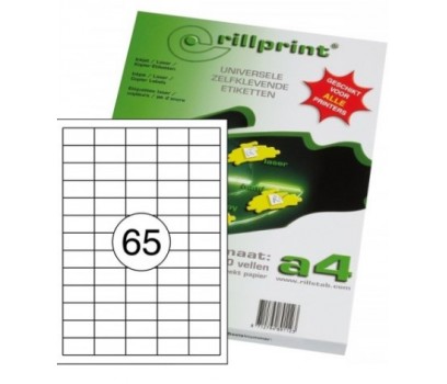 Lipnios etiketės Rillprint A4  38 x 21,2 mm 65 lipd/lap.