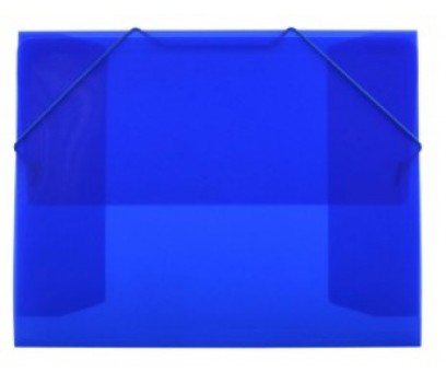Aplankas plastikinis su gumelėmis A4 Office Box skaidrios-mėlynos sp.