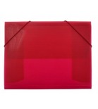 Aplankas plastikinis su gumelėmis A4 Office Box skaidrios-raudonos sp.