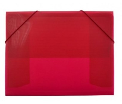 Aplankas plastikinis su gumelėmis A4 Office Box skaidrios-raudonos sp.