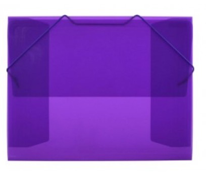 Aplankas plastikinis su gumelėmis A4 Office Box skaidrios-violetinės sp.