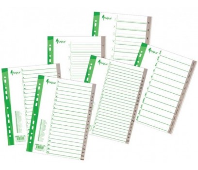 Skiriamieji lapai segtuvams A4 Forpus plastikiniai A-Z