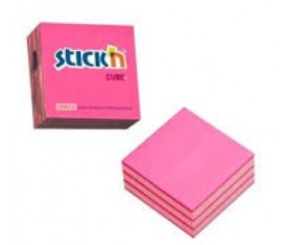 Lipnių lapelių kūbas Stick`N  51x51mm 250l. rožinių sp.atspalviai