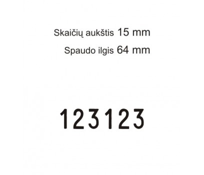 Numeratorius 15156, 15 mm, 6 skaičių