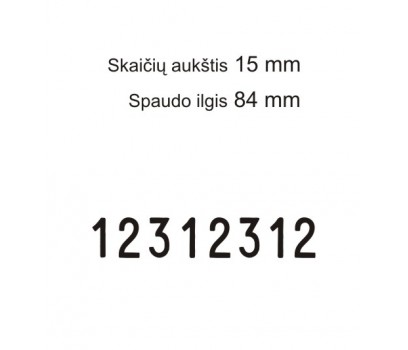 Numeratorius 15158, 15 mm, 8 skaičių