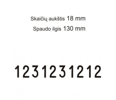 Numeratorius 151810, 18 mm, 10 skaičių