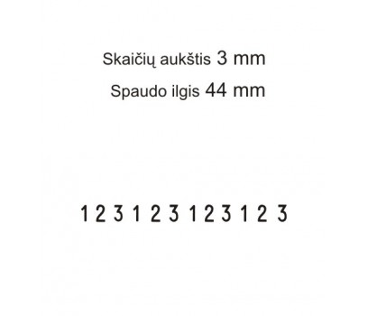 Numeratorius 15312, 3 mm, 12 skaičių