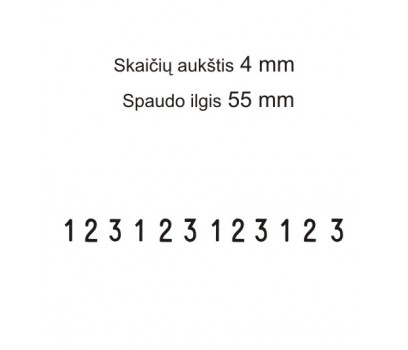 Numeratorius 15412, 4 mm, 12 skaičių